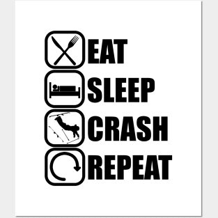 Eat Sleep Crash Repeat - Funny Skiing Quote Posters and Art